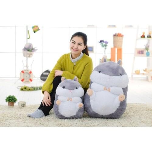 Cartoon gray hamster plush doll ,soft toy throw pillow home decoration birthday gift h2837