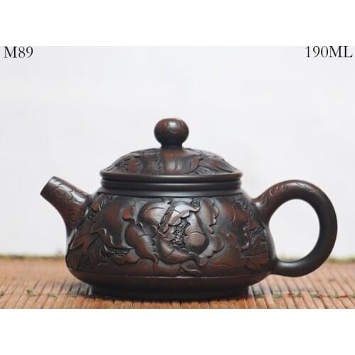 190ml Jianshui Purple Clay Pure Handmade Lotus Carving Tea Pot(Not Yixing Zisha) Ceramic Kung Fu Tea Set Drinkware Tea Ceremony