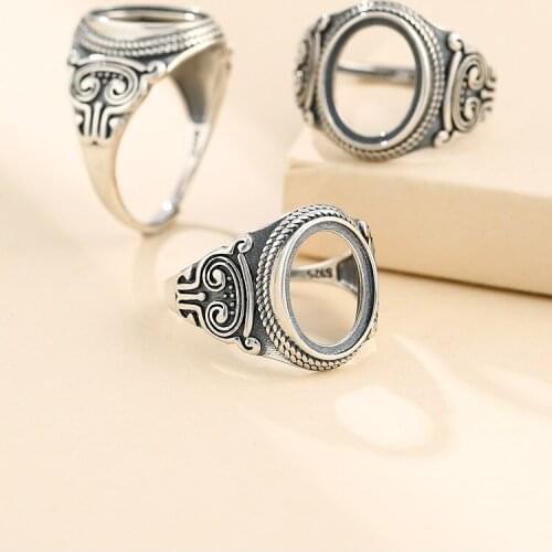 9.5*12mm 925 STERLING SILVER men Semi Mount Bases Blanks base blank Pad ring Setting jewelry findings diy A5709