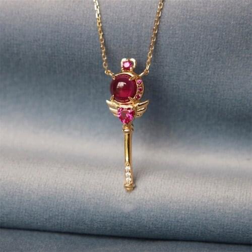 Anime Sailor Magic Wand Stick 925 Sterling Silver Necklace Pendant Charm Jewelry Gifts For Women Girls Cosplay Accessory