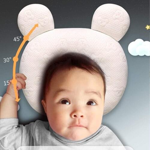 Breathable Flat Head Baby Pillow Newborn Infant Pillow for Head Shaping Ergonomic Natural Latex Toddler Pillow 0-1Y