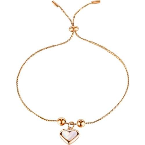 Simple Design Stainless Steel Jewelry Creative Heart-shaped Cold Wind Bracelet For Woman Gift Never Fade Wholesale