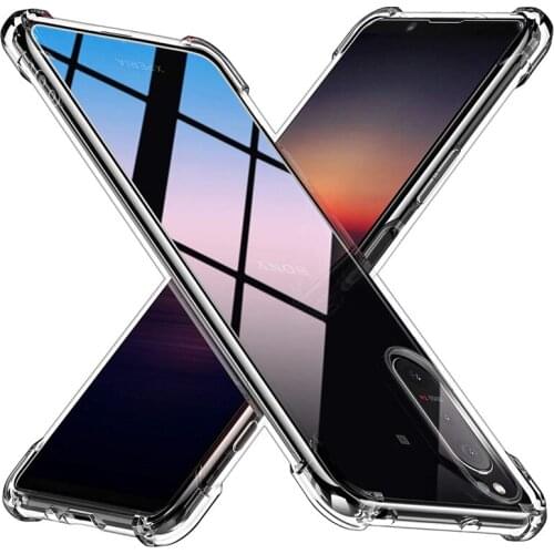 Clear Soft Rubber Air Cushion Four Corners Slim TPU Bumper Cover For Sony Xperia 1 5 II 10 Plus L3 L4 Case Shockproof Glove