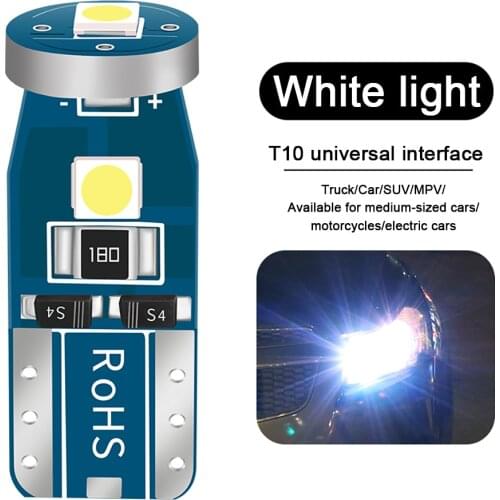 Dropshipping 10pcs T10 501 194 W5W 7020 3SMD License Plate Light Bulbs Super Bright Canbus Error Free Xenon White LED Wedge Bulb