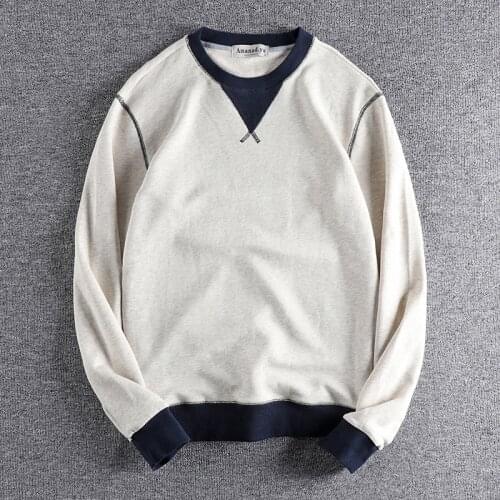 Mens solid color pullover, contrast color splicing trend, new autumn YOUTH LONG SLEEVE TOP high quality causal hoodies 280