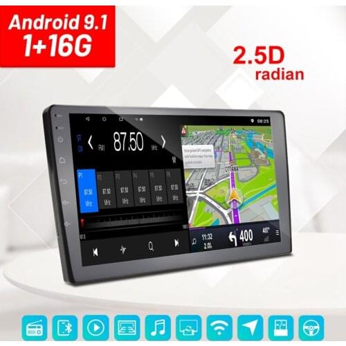 Split Screen WIFI Car Stereo Android 9.1 MP5 Player Support GPS 3 Screen Simultaneous Video Player with 8 LED Camera