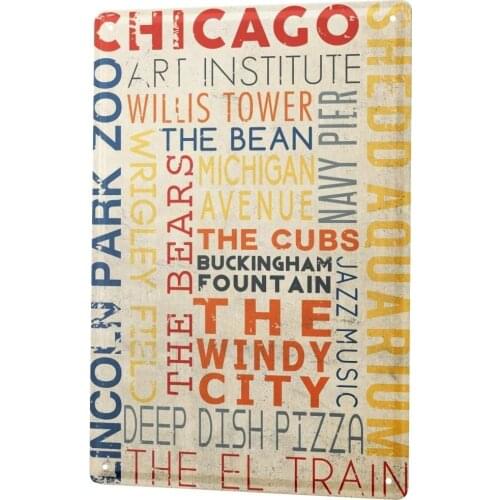 SINCE 2004 tin Sign World Trip Chicago