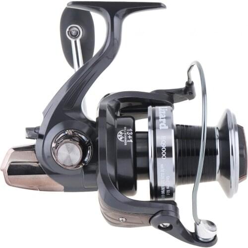 9000 Series 13+1 Ball Bearings 5.1:1 Spinning Fishing Reel 25KG Max Drag Jigging Trolling Long Shot Left / Right Interchangeable