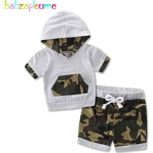 2Piece/Summer Newborn Outfit Baby Tracksuit Kids Boys Clothes Casual Hooded T-shirt+Shorts Sport Suit Infant Clothing Set BC1769