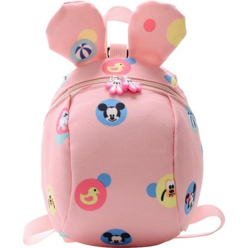 Disney Mickey Minnie Mouse Shoulder Bag Childrens Backpack Cute Anti-lost Kindergarten Boy Girl Backpack Kids Girls Bag