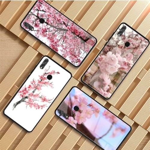 Cherry blossoms tree Tempered Glass Phone Case For Huawei P20 P30 P40 P40 Lite Pro Psmart Mate 20 30 Cover Shell