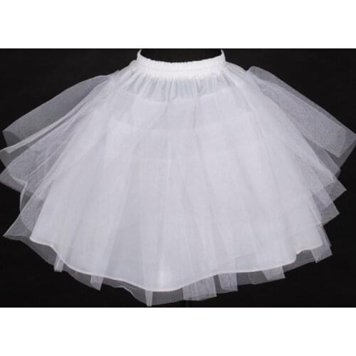 High-end White Tulle Layers Puffy Little Girl Wedding Petticoat Wedding Accessories Underskirt Baby Girl Tutu Skirt