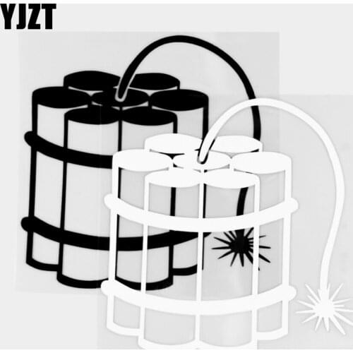 YJZT 15×13.6CM Dynamite Stick Car Sticker Simple And Exquisite Personalized Vinyl Decal Decoration Black / Silver 20C-0378
