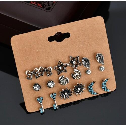 YADA Fashion key&bow-knot shape Earring For women Girls Cute Crystal Statement Earring diy Jewelry Leaves Stud Earrings ER200170