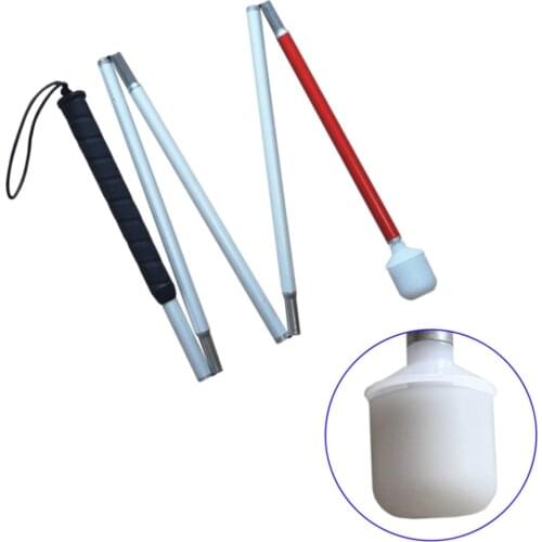 105cm-155cm,black Handle, Aluminum mobility folding cane for the blind (folds down 5 sections)