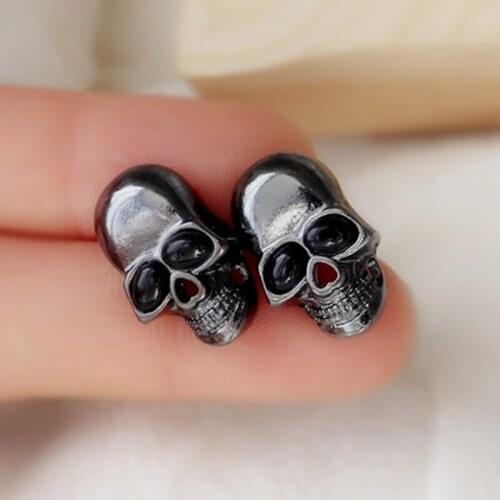 20 pair / lot Costume Jewelry accessories gun metal skull earrings