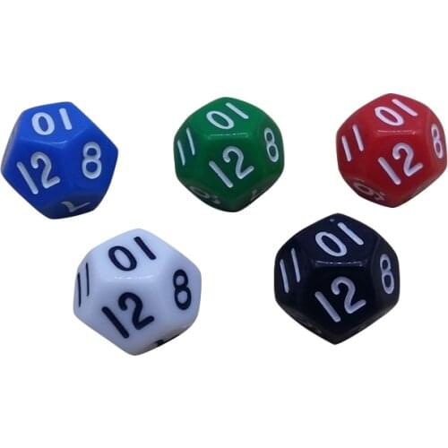 50/100/200 Pcs/Lot Digital Dice D12 Twelve-surface Game Dice Mahjong Twelve Point Dice Set Wholesale