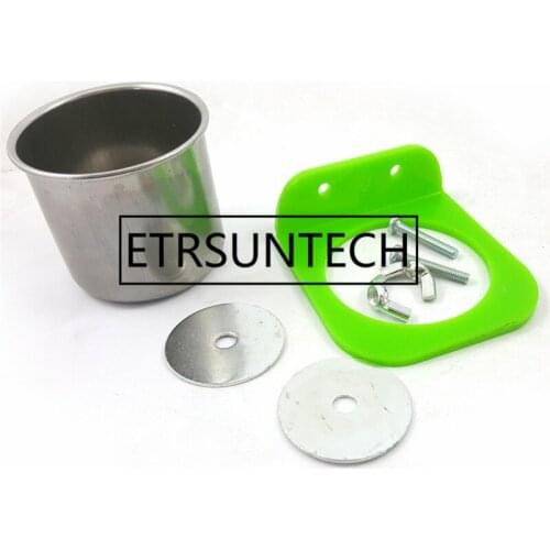 50pcs Bird Parrot Feeder Stainless Steel Food Water Feeding Bowl Container Birds Feeders For Crates Cages Coop Parrots