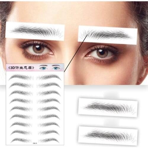 6D Hair like Authentic Eyebrows 6D Imitation Ecological Eyebrows Tattoo Sticker Water-based Brow stickers False Eyebrows Shaping