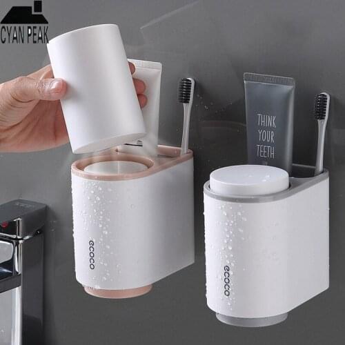 Bathroom Accessories Wall Mount Toothbrush Cup Storage Holder Toothpaste Dispenser Toothbrush Case Household Rack Home Tool