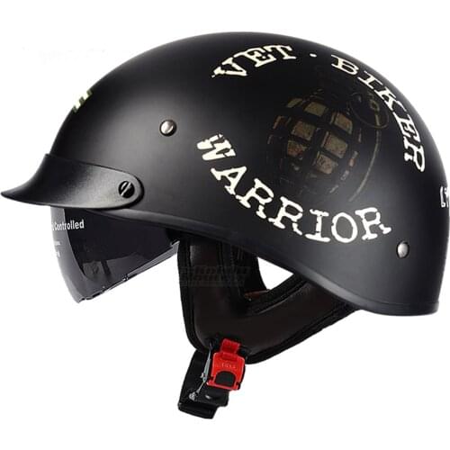 Black Vintage Motorcycle Helmet Open Face Helmet Dot Approved Half Helmet Retro Moto Casco Capacete Motociclistas Capacete Women