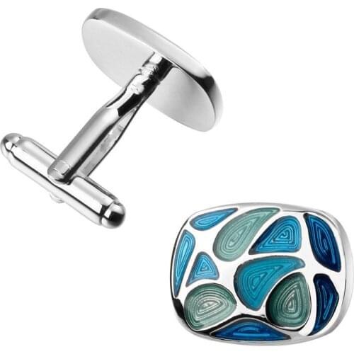 French business Cufflinks Blue shell shape Wedding Shirt Cufflinks mens clothing accessories