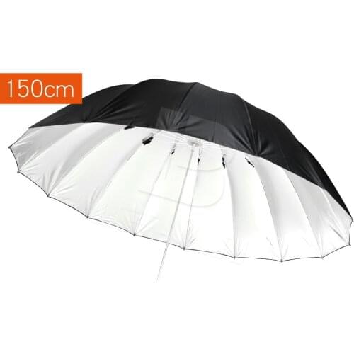 Godox Pro 16-rib, 60" Black and Silver Reflective Parabolic Lighting Light Umbrella