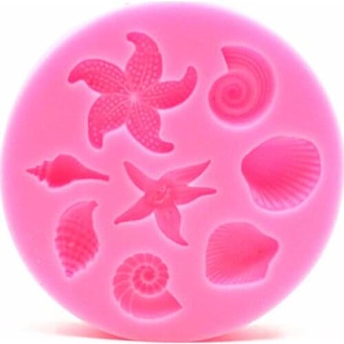Cake Decoration Tools Sea Creatures Conch Starfish Shell Fondant Cake Candy Silicone Molds Creative DIY Chocolate Mold Cake Tool