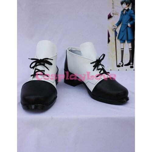 Custom Made Black And White Ciel Cosplay Shoes Boots From Black Butler Kuroshitsuji Cosplay For Christmas Halloween CosplayLove