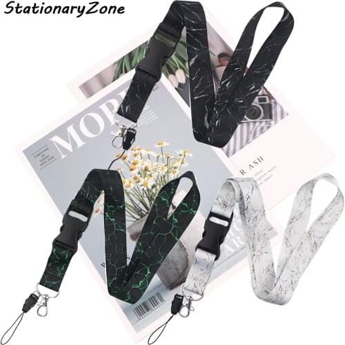 JY022 Cartoon Marble Style Beautiful Art Key Chain Lanyard Neck Strap For Phone Keys ID Card Creative Buckle Lanyards