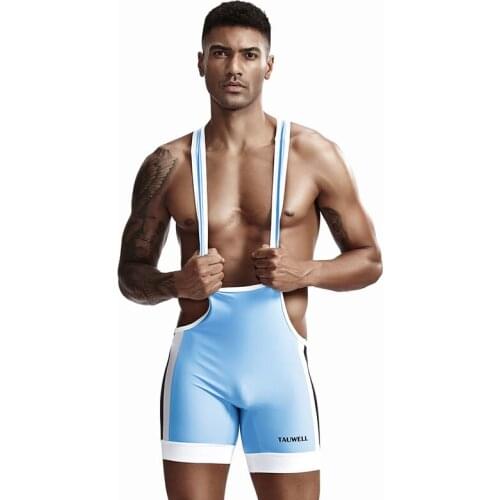 Men Bodysuit Sports Workout Undershirts Shorts Wrestling Singlet Fitness Jumpsuit Leotard Sexy Bodywear Swimwear
