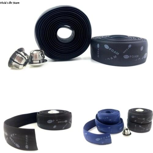 Road Bike Bar Tape Toughness Vibration Damping Anti-Vibration Bent Handlebar Bar Tape Handle belt Wrap+2 Bar Plugs