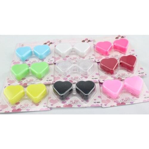 LIUSVENTINA Portable Wholesale Solid Smooth Contact Lens Case for Color Lenses Gift for Girls 4pcs/lot Random Mix Color
