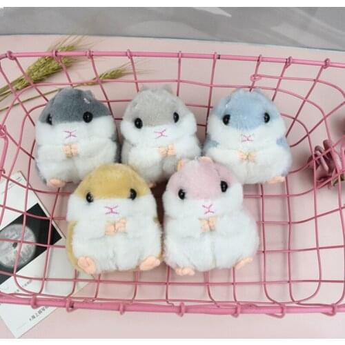 Cartoon cute backpack hamster doll plush ins bag pendant hamster doll keychain hamster doll school bag pendant gift