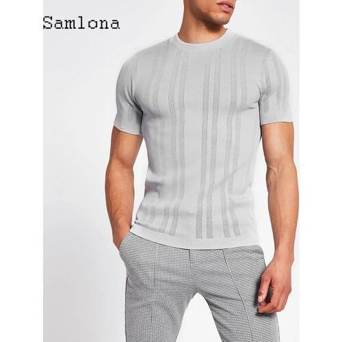 Short Sleeve Fashon Stripes T-shirt 2021 New Summer Casual Skinny Top Pullovers Men Tee Shirt Sexy Mens clothing Plus size S-3XL