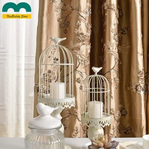 Fashion Simple Curtain Luxury Branches Jacquard Blackout Window Curtain Curtains for Living Room Bedroom