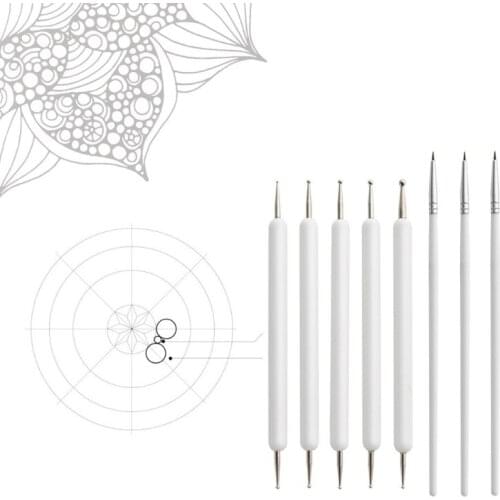 16pcs Mandala Dotting Pen Tools Set for Rock Painting Pottery Clay Modeling Art W3JE