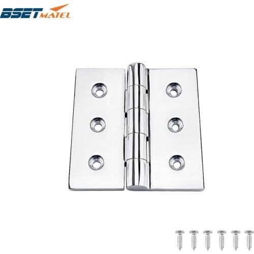 Stainless Steel 316 100*100mm cast Boat Caravan RV Deck Hinge Cupboard Cabinet Drawer Door Strap Butt Hinge Furniture Hardware