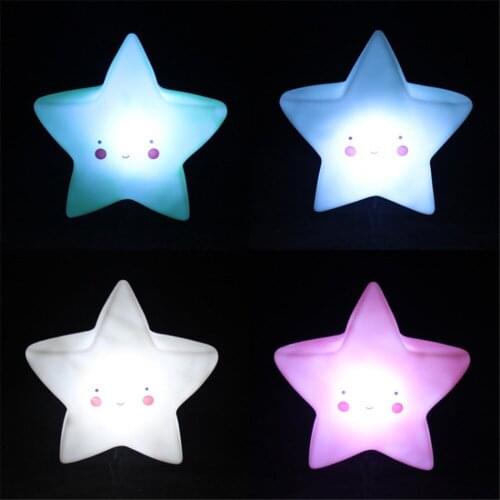 Five-pointed star shape night light childrens baby kindergarten lights childrens bedroom sleeping girls toys Christmas gifts