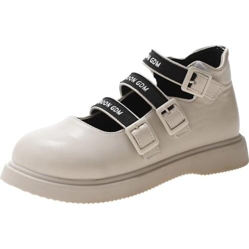 2021 New Girl Princess Shoes Girls Leather Shoes British Style Fashion Single Shoes Black Fashion Flats Casual Breathable Hot