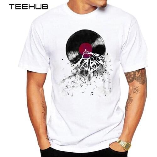 New Arrivals 2019 TEEHUB Cool Mens Fashion Vinyl Record Design T-Shirt Short Sleeve O-neck Tops Hipster Tee