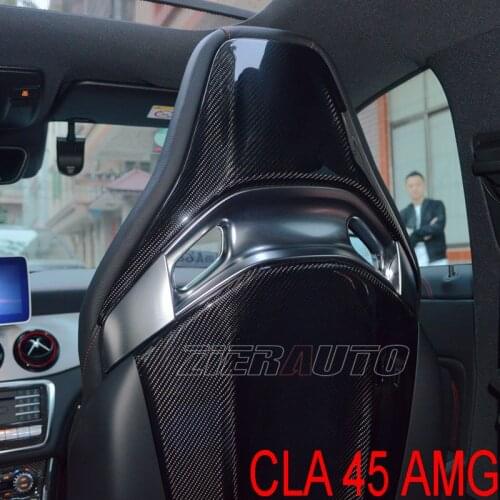 Carbon Fiber Interior Trims For Mercedes-Benz CLA45 AMG Full/Dry Carbon Seat Cover Fit Seat Back CLA 45 AMG Carbon Stickers