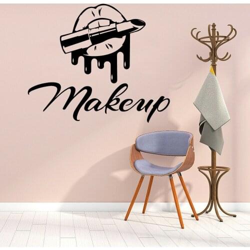 Oral Makeup Wall Decals for Girls Beauty Salon Decor Lipstick Home Wall Sticker Paper Art Vinyl Removable Posters C15
