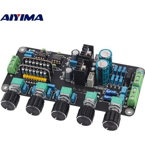 AIYIMA Preamp Tone Board UPC4570C OP AMP Stereo Preamplifier Volume Tone Control Super OPA2604 AD827JN With LM317+LM337 Circuit