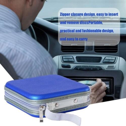 Portable 40pcs Optical Disc Cd Storage Bag Plastic Disc Zipper Card Car Home Bag V9A0