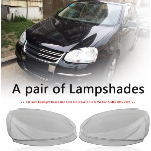 1 Pair Headlight Lens Clear Elements for Volkswagen Golf Easily Installation Personal Car 5 MK5 2006-2009 Jetta 2005-2010