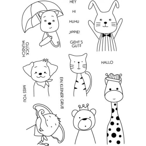 German Words Transparent Clear Stamps for DIY Scrapbooking/Card Making/Kids Christmas Fun Decoration Supplies ST0467