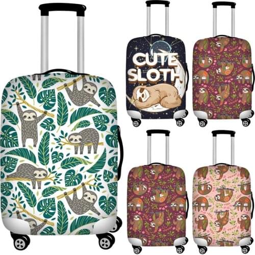 FORUDESIGNS Dustproof Jungle Sloth Print Suitcase Covers Waterproof 18-32inch Travel Luggage Covers Elastic Baggage Covers
