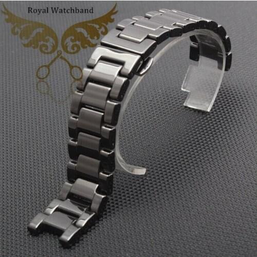 Promotion!20mm Top Grade Quality Black Ceramics Watch Bands Bracelets Deployment Butterfly Clasp Free Shipping