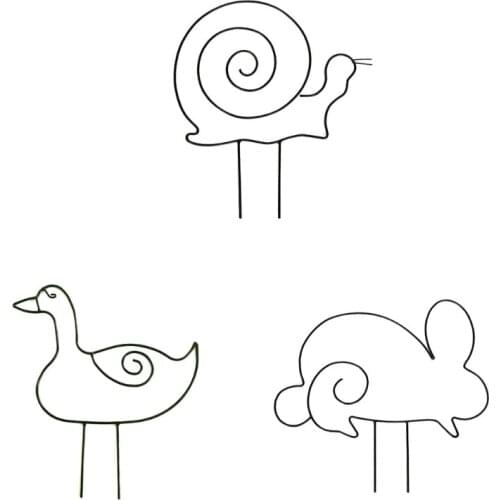 Garden Trellis for Climbing Plant Flower Cute Rabbit Snail Animal Shape Iron Rack Vines Climb Support Frame Stake Stand